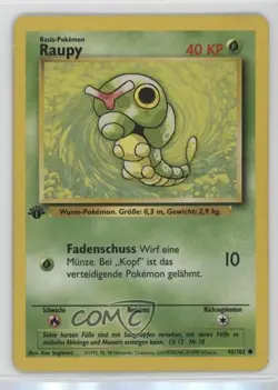 Caterpie German 1st Ed. Pokemon Base Set #45 1999 15fy - Image 1