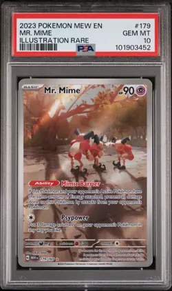 2023 Pokemon Mew En-151 Illustration Rare Mr. Mime #179 PSA 10 - Image 1