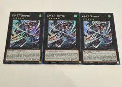 yugioh k9-17 "ripper" super rare 3x jush-en035 jush - Image 1