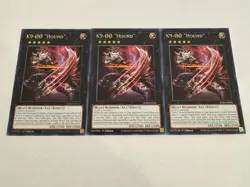yugioh k9- "hound" rare 3x jush-en036 jush - Image 1