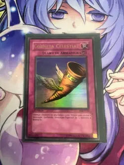 HORN OF HEAVEN PORTUGUESE ULTRA RARE 1ST MRD-130 PMT-P130 LIGHT PLAY YUGIOH - Image 1
