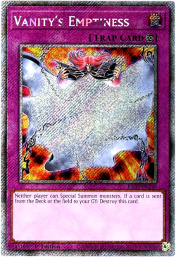 YuGiOh! Vanity's Emptiness - RA03-EN246 - Platinum Secret Rare 1st Edition NM/M - Image 1