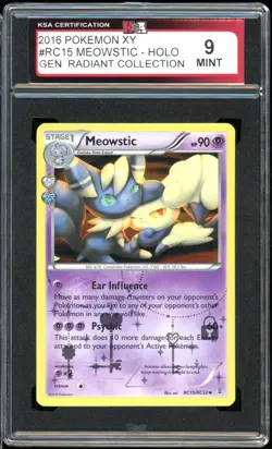 2016 Pokemon Generations #RC15 Meowstic Holo Radiant collection KSA 9 Mint - Image 1
