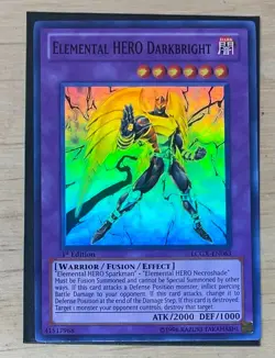 Yugioh Elemental HERO Darkbright LCGX-EN063 1st Edition Super Rare - Image 1
