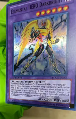 Yugioh Elemental HERO Darkbright LCGX-EN063 1st Edition Super Rare - Image 3