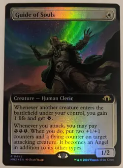 MTG English Magic Card NM FOIL EXTENDED ART GUIDE of SOULS from Modern Horizon 3 - Image 1