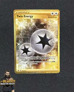 Pokemon Card Twin Energy 209/192 Rebel Clash Gold Secret Rare Near Mint - Image 1
