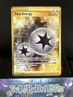 Pokemon Card Twin Energy 209/192 Rebel Clash Gold Secret Rare Near Mint - Image 1