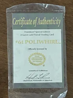 1999 Pokemon Poliwhirl 23K Gold-Plated Card w/ Poke Ball & COA - Near Mint - Image 4
