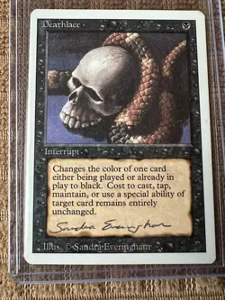 MTG MTG **Artist Signed** Revised Deathlace, Mint/NM, Sandra Everingham, 1994 - Image 1
