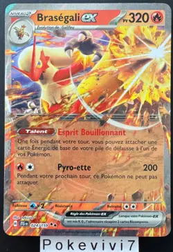 Carte Pokemon BRASEGALI 024/159 EX EV9 Ecarlate et Violet 9 JTG FR NEUF - Image 1