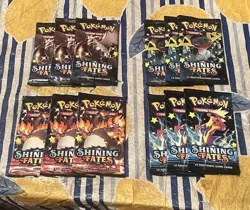 12 Pokemon Shining Fates 12 Booster Packs Lot New Factory Sealed 2021 Pokemon - Image 1