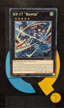 JUSH-EN035 K9-17 ''Ripper'' Super Rare 1st Ed YuGiOh - Image 1