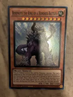 Yugioh! TCG - Behemoth the King of a Hundred Battles - Super Rare - JUSH-EN050 - Image 1