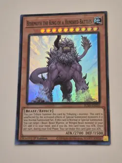 Yugioh! TCG - Behemoth the King of a Hundred Battles - Super Rare - JUSH-EN050 - Image 1