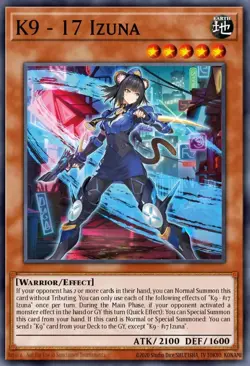 Yugioh K9-17 Izuna - JUSH-EN031 - Ultra Rare 1st Ed NM/M - Image 1