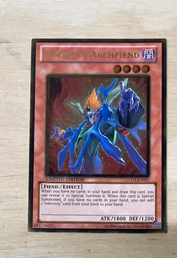 YuGiOh Infernity Archfiend GLD3-EN027 Gold Series Limited Edition LP - Image 1