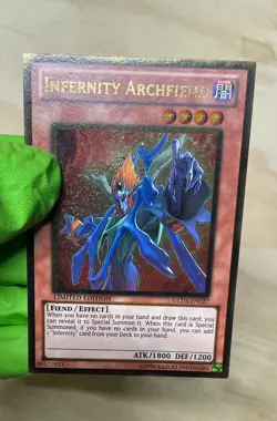 YuGiOh Infernity Archfiend GLD3-EN027 Gold Series Limited Edition LP - Image 2