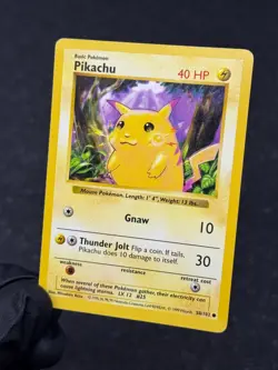 Pikachu 58/102 Base Set Shadowless Yellow Cheeks 1999 WOTC Pokemon TCG Card - Image 5