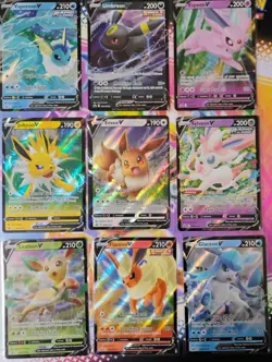 Eevee Evolutions V Promo Complete SWSH 9 Card Set Eeveelutions Pokemon TCG NM - Image 1