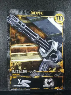 Resident Evil Deck Building Game Replacement Card Weapon Gatling Gun Minigun - Image 1