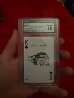 Pokemon Gold Poker Playing Card Donphan King of Spades #232 Cgc 10 Gem Mint - Image 1