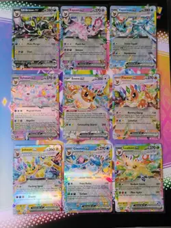 COMPLETE Eeveelution English EX Double Rare 9 Card Set-Prismatic Evolutions-NM - Image 1