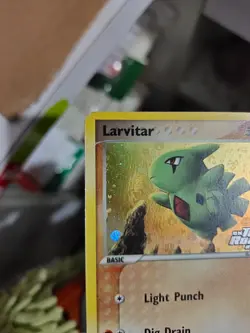 Vintage 2004 Larvitar 63/109 EX Team Rocket Returns Holo Rare Pokemon TCG Card - Image 2