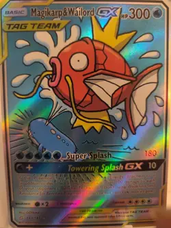 "Custom-Made"High Quality,Textured Holo,Magikarp & Wailord Tagteam"Display-card" - Image 1