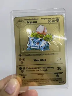 lvysaur hp60 Gold Metal Pokemon Card-Collectible Gift Display！NICE~HOT - Image 1