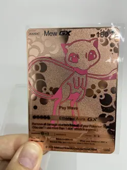 Mew GX hp160 Gold Metal Pokemon Card-Collectible Gift Display！NICE~HOT - Image 3