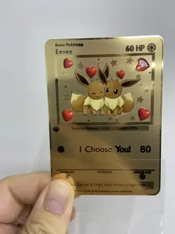 Eevee hp60 Gold Metal Pokemon Card-Collectible Gift Display！NICE~HOT - Image 1