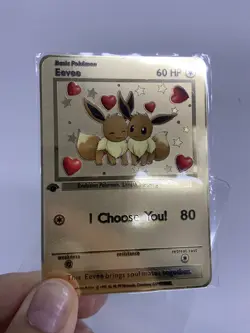 Eevee hp60 Gold Metal Pokemon Card-Collectible Gift Display！NICE~HOT - Image 3
