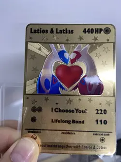 Latios & Latias hp440 Gold Metal Pokemon Card-Collectible Gift Display！NICE~HOT - Image 3