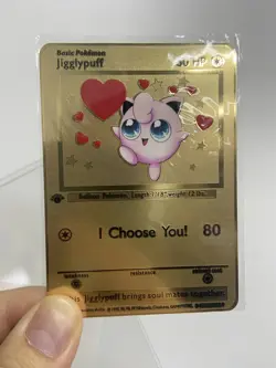 Jigglypuff hp60 Gold Metal Pokemon Card-Collectible Gift Display！NICE~HOT - Image 1