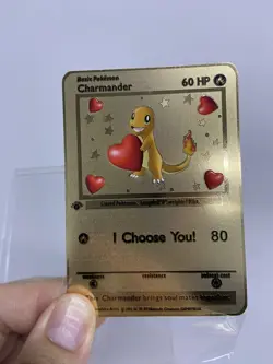 Charmander hp60 Gold Metal Pokemon Card-Collectible Gift Display！NICE~HOT - Image 2