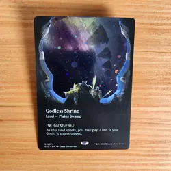 MTG - Godless Shrine (Borderless) GALAXY FOIL 0375 - EOE Edge of Eternities NM - Image 1