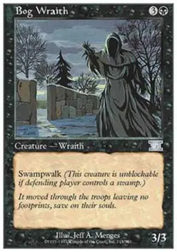 Bog Wraith - Medium Play MTG Classic 6th Edition - Image 1