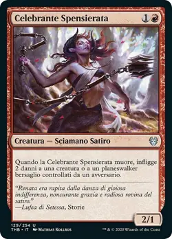 MTG Magic THB Theros Beyond Death - 1x ITA NM 129 U Celebrante Spensierata - Image 1