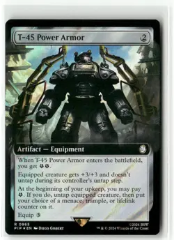 T-45 Power Armor Extended Art Surge FOIL - Fallout MTG NM - Image 1