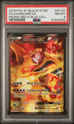 Pokemon Charizard EX XY121 PSA 8 NM-MT Red & Blue Collection Full Art Promo 2016 - Image 1