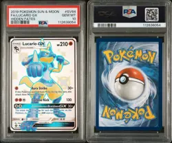 Pokemon Lucario GX SV64/SV94 PSA 10 Gem Mint SM Hidden Fates Shiny Full Art - Image 3