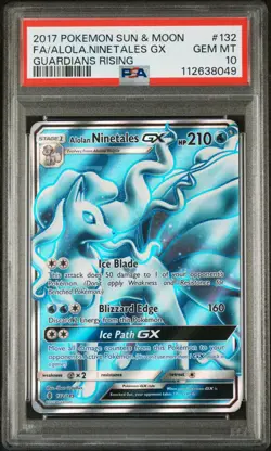 Pokemon Alolan Ninetales GX 132/145 PSA 10 Gem Mint SM Guardians Rising Full Art - Image 1