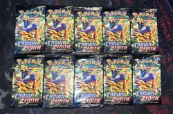 Pokemon TCG Sword & Shield Crown Zenith Pack Lot Of 10 Factory Sealed Packs - Image 1