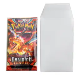 50PC Protective Sleeves Self Sealing Clear View Bags for Pokemon Booster Packs - Image 1