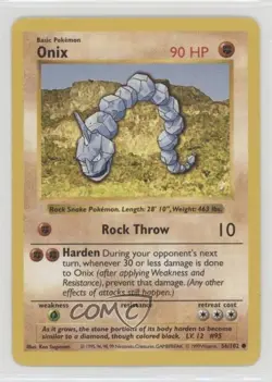 Onix Shadowless Pokemon Base Set #56 1999 12g7 - Image 1