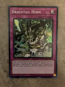 Yugioh! TCG - Dracotail Horn - Super Rare - JUSH-EN010 - Justice Hunters - 1st - Image 1