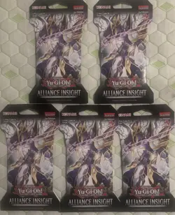Five (5) YuGiOh Alliance Insight 1st edition Booster Pack w/ 9 cards - Image 1