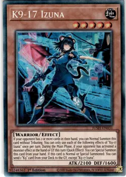 Yugioh K9-17 Izuna JUSH-EN031 Collector's Rare CR 1st Edition NM - Image 1
