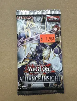 One (1) YuGiOh Alliance Insight 1st edition Booster Pack w/ 9 cards - Image 1